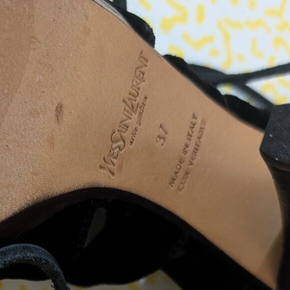 YSL Tom Ford for Yves St Laurent Velvet Gladiator Heels 37 - Picture 10 of 11